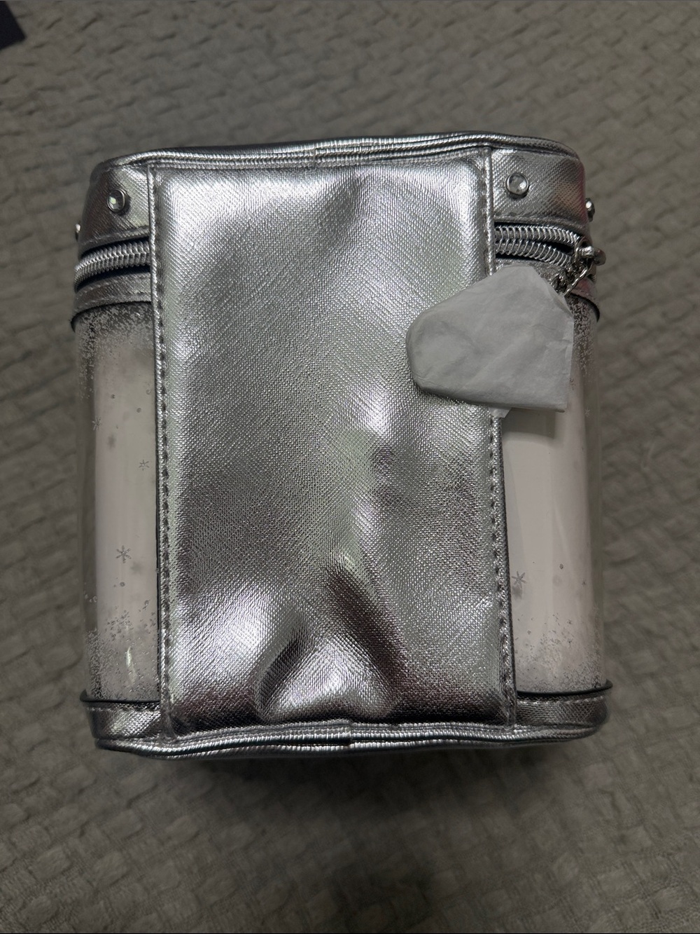 Victoria's Secret Silver Glitter Clear Travel Pouch - Picture 3 of 4